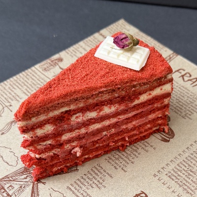 Raspberry Honey Cake Slice